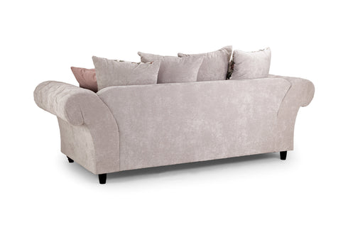 Ethan Chesterfield Sofa Beige 3 Seater Back View